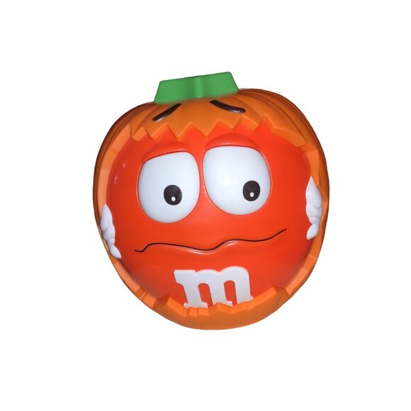 Halloween M & M Plastic Pumpkin Candy Dish Bucket Decor - Picture 3 of 9
